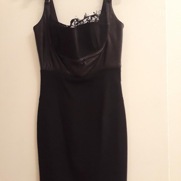 JOHN MURROUGH LEATHER+LACE DRESS - Picture 2 of 4